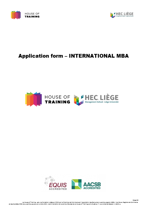 Application form - International MBA